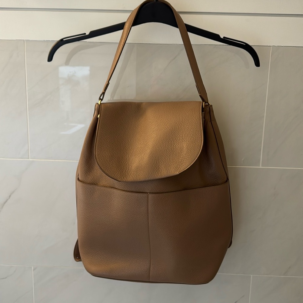 Cuyana backpack/tote in Cream Pebbled Leather